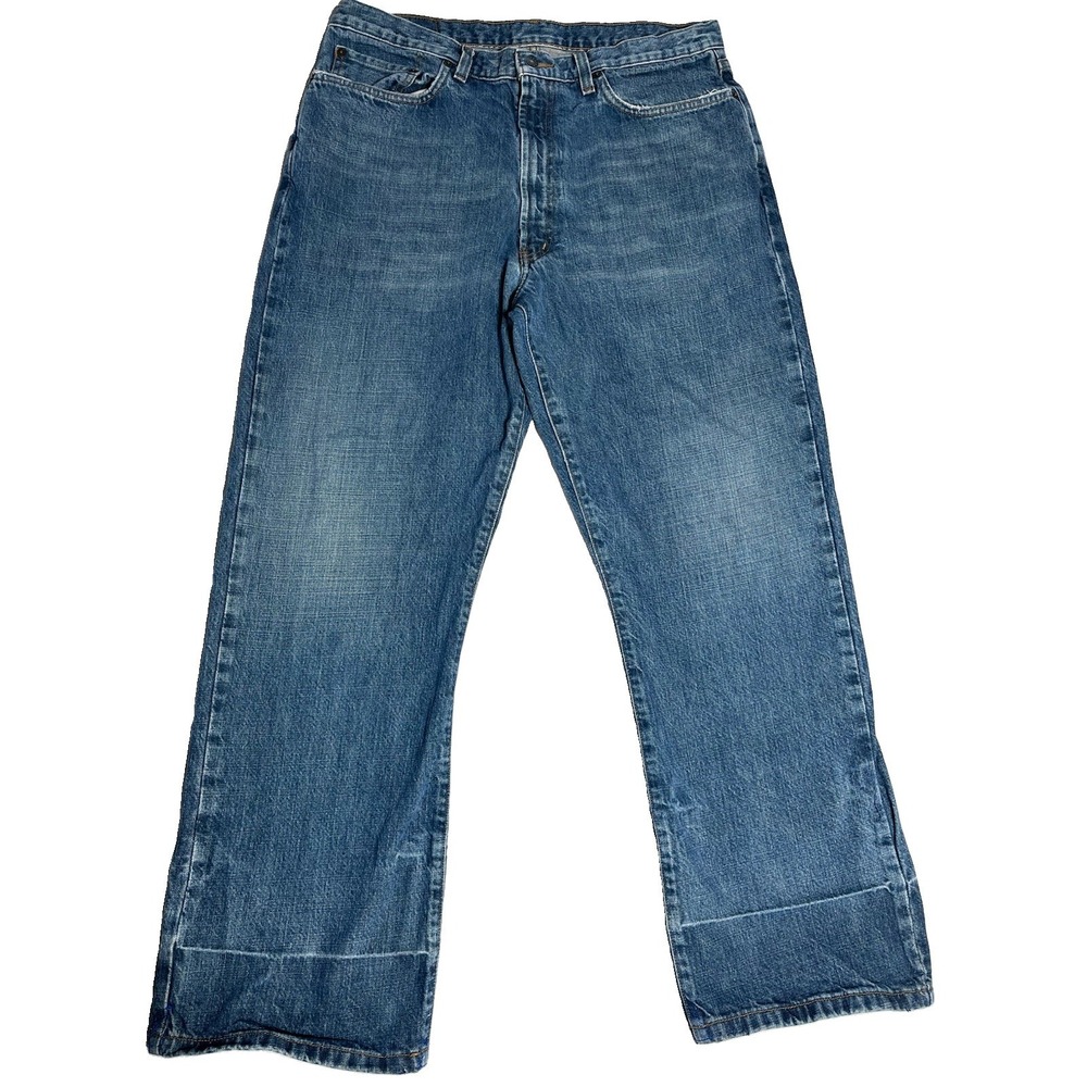 Polo Ralph Lauren Country Fit Jeans Mens Size 36x30 Med Blue Distressed VTG Y2K